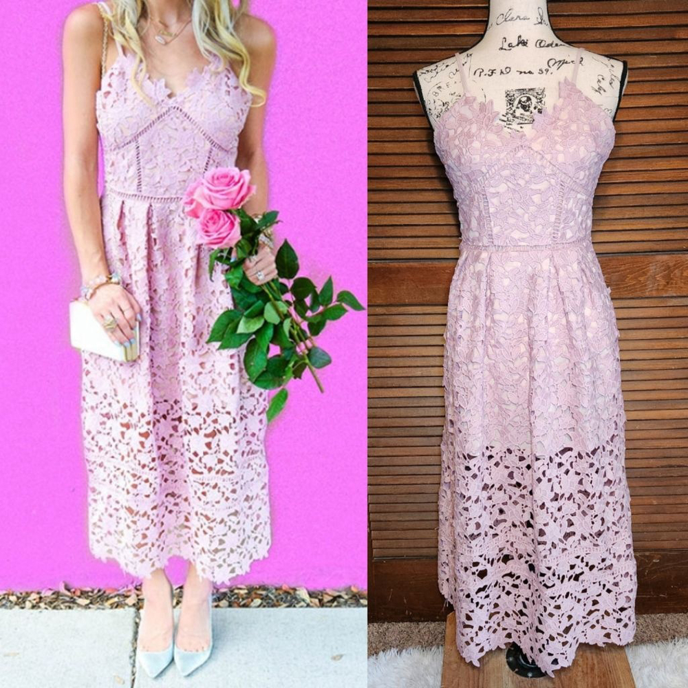 Goodnight Macaroon Crochet Lace Midi Dress